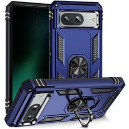 Mobigear Armor Ring Google Pixel 8a Hårdt Bagsidecover Stødsikkert med ringholder - Blå