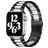 Mobigear Antwerp Bracelete Aço inoxidável Fecho borboleta para Apple Watch - 42/41/40/38 mm - Preto / Branco