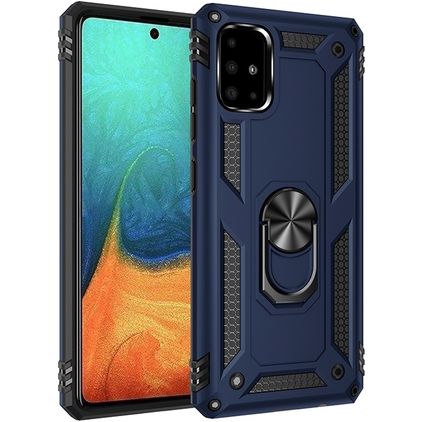 Mobigear Armor Ring Samsung Galaxy A71 Plástico rígido Capa traseira Antichoque com anel - Azul