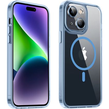 Valenta Trend iPhone 15 Plus MagSafe Hard Case Back cover - Clear / Blue