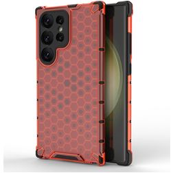 Mobigear Honeycomb Samsung Galaxy S24 Ultra Hardcase Back cover Antiurto - Rosso