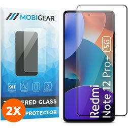 Mobigear Premium Xiaomi Redmi Note 12 Pro Plus Vetro Protezione schermo - Compatibile con le cover - Nero (confezione da 2)