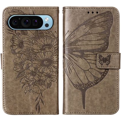 Mobigear Butterfly Google Pixel 9 Wallet case - Grey