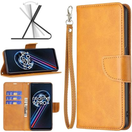Mobigear Excellent Realme 9 Pro Plus Pungetui med Seddelrum - Cognac