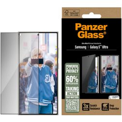 PanzerGlass Ultra-Wide Fit Samsung Galaxy S25 Ultra Cristal templado Protector de pantalla Antiespía - Compatible con fundas - Negro