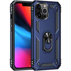 Mobigear Armor Ring iPhone 13 Pro Max Fodral Hårdplast Skal Stötsäkert med ringhållare - Blå