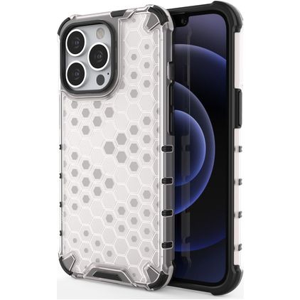 Mobigear Honeycomb iPhone 14 Pro Max Hardcase Back cover Antiurto - Bianco