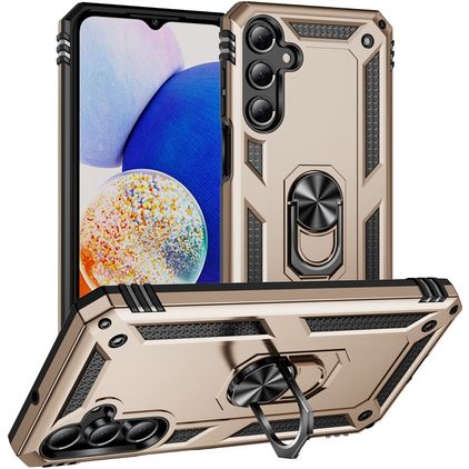Mobigear Armor ring Samsung Galaxy A16 Funda Plástico rígido Carcasa Antigolpes con anillo - Dorado
