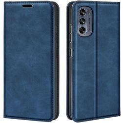 Mobigear Retro Slim Motorola Moto G62 Lompakkokotelo + Setelitasku - Tummansininen