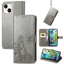 Mobigear Clover iPhone 15 Lompakkokotelo + Setelitasku - Harmaa