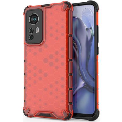 Mobigear Honeycomb Xiaomi 12 Hardcase Back cover Antiurto - Rosso