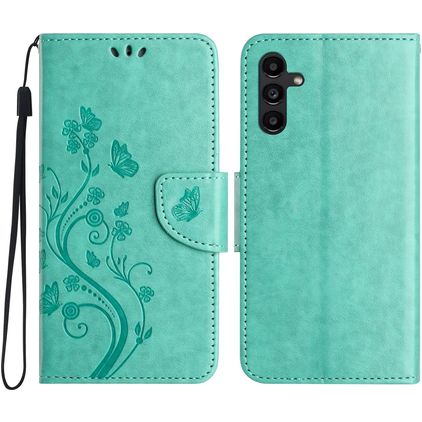 Mobigear Flowers Samsung Galaxy A36 Cover a libro portafoglio - Verde