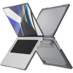 Mobigear Shockproof MacBook Pro 14 polegadas (2021-2026) Capa rígida para MacBook - Cinzento - Modelo A2442 / A2779 / A2918 / A2992 / A3401 / A3112 / A3434 / A3427 / A3426
