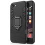 Mobigear Armor Ring iPhone SE (2022) Plástico rígido Capa traseira Antichoque com anel - Preto
