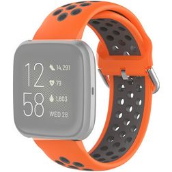 Mobigear Sport Plus Buckle Silicone Fitbit Versa 2 Strap Buckle closure - Orange / Grey