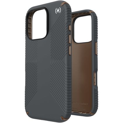 Speck Presidio2 Grip iPhone 16 Pro Hardcase Back cover Antiurto - Charcoal Grey