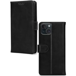 Mobilize Wallet iPhone 15 Plus Genuine Leather Wallet case - Black