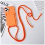 Mobigear Lanyard Card iPhone 15 Pro Max Silikon Skal med rem och korthållare - Orange