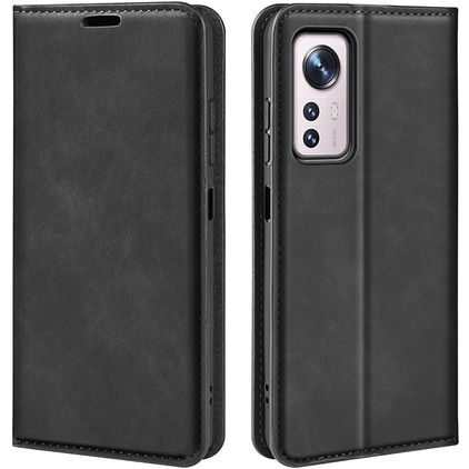 Mobigear Retro Slim Xiaomi 12 Pro Capa livro Carteira - Preto