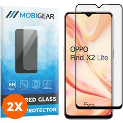 Mobigear Premium OPPO Find X2 Lite Härdat glas Skärmskydd - Skalvänligt - Svart (2-pack)