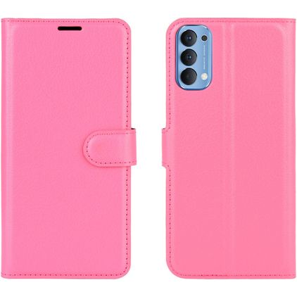 Mobigear Classic OPPO Reno 4 Pungetui med Seddelrum - Lyserød