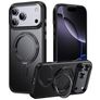 Mobigear Frosted Mag iPhone 17 Pro Max MagSafe Hårdt Bagsidecover med Stander - Sort