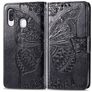 Mobigear Butterfly Samsung Galaxy A40 Lompakkokotelo + Setelitasku - Musta