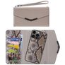 Mobilize Elegant Magnet iPhone 13 Pro Funda Clutch 2 en 1 con funda extraíble - Beige Snake