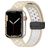 Mobigear Sport Plus Mag Bracelete Silicone Fecho magnético para Apple Watch - 49/46/45/44 mm - Branco / Bege