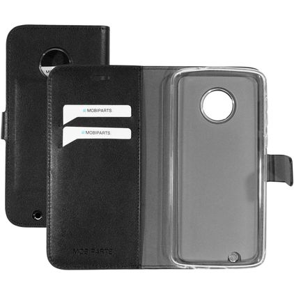 Mobiparts Classic Wallet Motorola Moto G6 Lompakkokotelo + Setelitasku - Musta