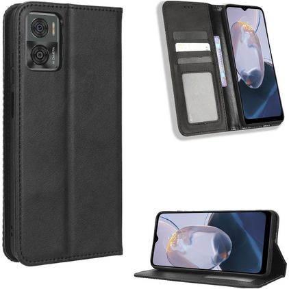 Mobigear Sensation Motorola Moto E22i Lompakkokotelo + Setelitasku - Musta