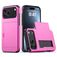 Mobigear Card iPhone 18 Pro Max Hårdt Bagsidecover Stødsikkert med kortholder - Rose Red