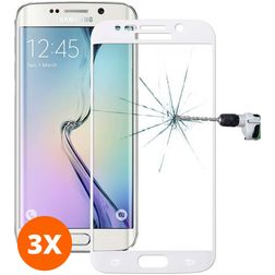 Mobigear Premium Samsung Galaxy S6 Edge Plus Härdat glas Skärmskydd - Skalvänligt - Vit (3-pack)
