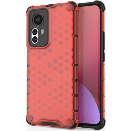 Mobigear Honeycomb Xiaomi 12 Pro Hårdt Bagsidecover Stødsikkert - Rød
