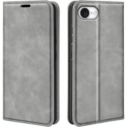 Mobigear Retro Slim iPhone 17e Pungetui med Seddelrum - Grå