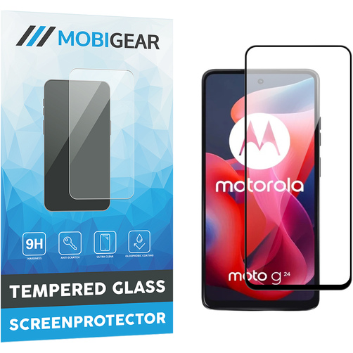Mobigear Premium Motorola Moto G24 Vidro temperado Película de ecrã - Compatível com capas - Preto
