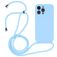 Mobigear Lanyard iPhone 15 Pro Silikon Skal med rem - Blå