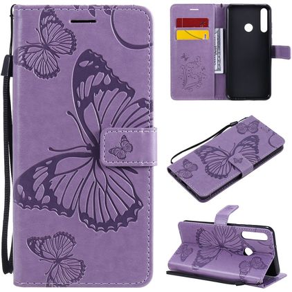 Mobigear Butterfly Huawei Y6p Plånboksfodral med sedelfack - Lila