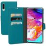 Mobiparts Saffiano Wallet Samsung Galaxy A70 Pungetui med Seddelrum - Turkis