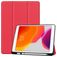 Mobigear Tri-Fold Gel iPad 9 (2021) TPU / Leatherette Wallet case + Stylus Holder - Red