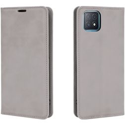 Mobigear Retro Slim OPPO A73 5G Pungetui med Seddelrum - Grå