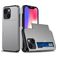 Mobigear Card iPhone 15 Plus Hårdt Bagsidecover Stødsikkert med kortholder - Grå