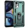 Mobigear Armor Ring Motorola Moto G22 Hårdt Bagsidecover Stødsikkert med ringholder - Grøn
