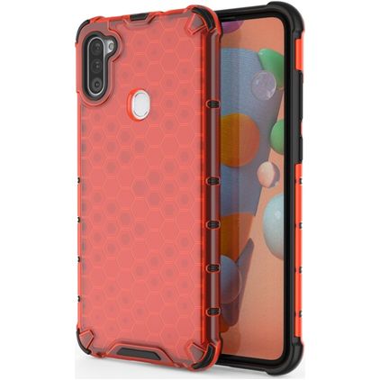 Mobigear Honeycomb Samsung Galaxy A11 Hard Case Back cover Shockproof - Red
