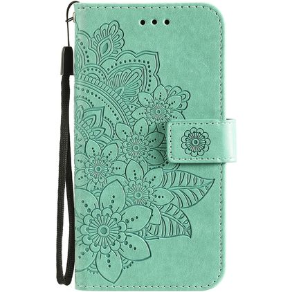 Mobigear Flowers OPPO A54 5G Funda tipo libro Cartera - Turquesa