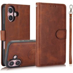 Mobigear Wallet iPhone 16 Case Detachable 2-in-1 Wallet Case Wallet - Brown