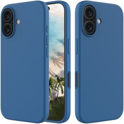 Mobigear Rubber Touch iPhone 16 Plus Silicone Back cover - Blue