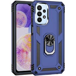 Mobigear Armor Ring Samsung Galaxy A23 Fodral Hårdplast Skal Stötsäkert med ringhållare - Blå