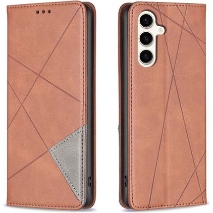 Mobigear Rhombus Slim Samsung Galaxy S24 FE Wallet case - Brown