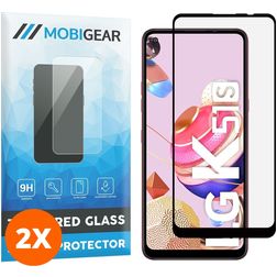 Mobigear Premium LG K51s Vidro temperado Película de ecrã - Compatível com capas - Preto (Pack de 2)